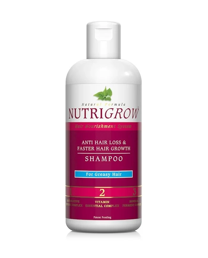 NUTRIGROW ANTI HAIR LOSS& FASTER HAIR GROWTH SHAMPOO FOR GREASY HAIR, 300mL.